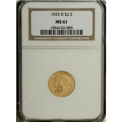 1925-D $2 1/2 MS61 NGC. NGC Census: (1887/10407).