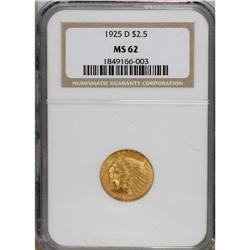 1925-D $2 1/2 MS62 NGC. NGC Census: (4270/6118). P