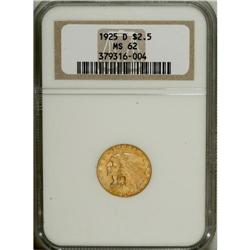 1925-D $2 1/2 MS62 NGC. NGC Census: (4246/6063). P