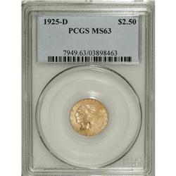 1925-D $2 1/2 MS63 PCGS. PCGS Population (2360/211