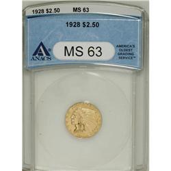 1928 $2 1/2 MS63 ANACS. NGC Census: (3085/2041). P