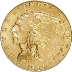 1929 $2 1/2 MS63 PCGS. PCGS Population (2667/1189). NG