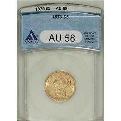 1879 $5 AU58 ANACS. NGC Census: (142/257). PCGS Po