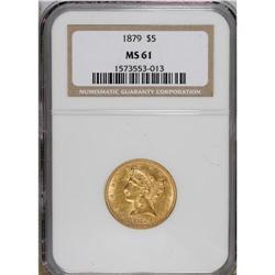 1879 $5 MS61 NGC. NGC Census: (90/120). PCGS Popul