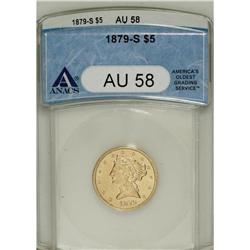 1879-S $5 AU58 ANACS. NGC Census: (231/158). PCGS