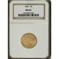 1881 $5 MS62 NGC. NGC Census: (3476/2362). PCGS Po