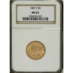 1887-S $5 MS62 NGC. NGC Census: (803/337). PCGS Po