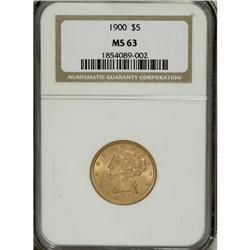 1900 $5 MS63 NGC. NGC Census: (2270/1339). PCGS Po
