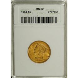 1904 $5 MS62 ANACS. NGC Census: (954/964). PCGS Po