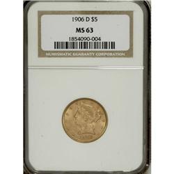1906-D $5 MS63 NGC. NGC Census: (435/341). PCGS Po