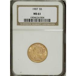1907 $5 MS61 NGC. NGC Census: (1010/4271). PCGS Po