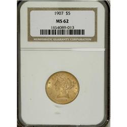1907 $5 MS62 NGC. NGC Census: (2174/2086). PCGS Po