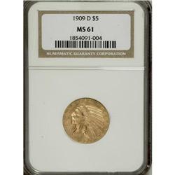 1909-D $5 MS61 NGC. NGC Census: (3626/14475). PCGS