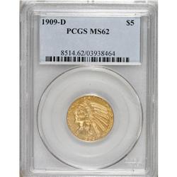 1909-D $5 MS62 PCGS. PCGS Population (7110/9517).