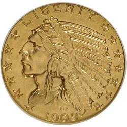 1909-D $5 MS62 NGC. NGC Census: (7185/7330). PCGS Popu