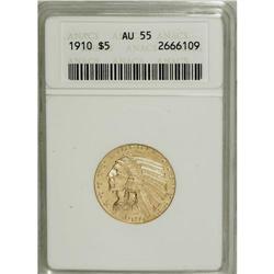 1910 $5 AU55 ANACS. NGC Census: (75/2954). PCGS Po