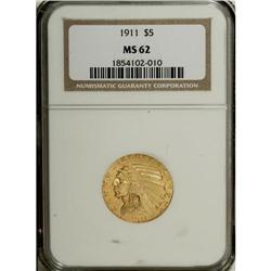 1911 $5 MS62 NGC. NGC Census: (1876/870). PCGS Pop