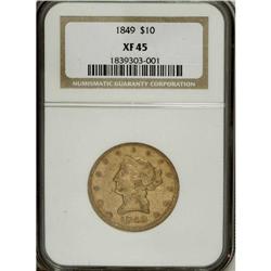 1849 $10 XF45 NGC. NGC Census: (156/413). PCGS Pop