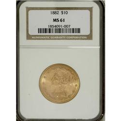 1882 $10 MS61 NGC. NGC Census: (3895/3238). PCGS P