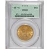 Image 1 : 1887-S $10 MS60 PCGS. PCGS Population (116/461). N