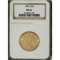 1892 $10 MS61 NGC. NGC Census: (2224/2488). PCGS P