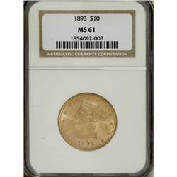 1893 $10 MS61 NGC. NGC Census: (6987/14012). PCGS