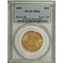 1893 $10 MS61 PCGS. PCGS Population (4339/6968). N