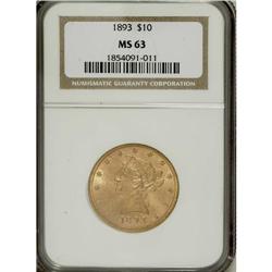1893 $10 MS63 NGC. NGC Census: (4794/571). PCGS Po