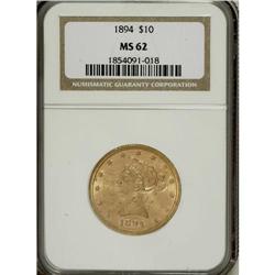 1894 $10 MS62 NGC. NGC Census: (9515/4205). PCGS P