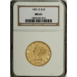 1901-O $10 MS61 NGC. NGC Census: (89/112). PCGS Po