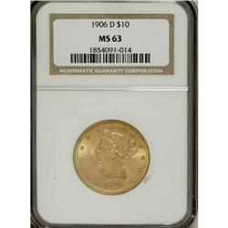 1906-D $10 MS63 NGC. NGC Census: (440/147). PCGS P