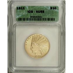 1911 $10 AU55 ICG. NGC Census: (51/5239). PCGS Pop