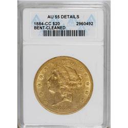 1884-CC $20 --Bent, Cleaned--ANACS. AU55 Details. N