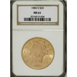 1884-S $20 MS61 NGC. NGC Census: (780/618). PCGS P
