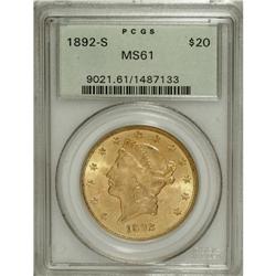 1892-S $20 MS61 PCGS. PCGS Population (499/1456).