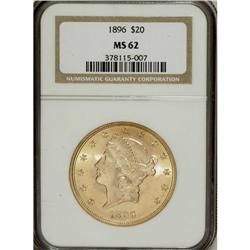 1896 $20 MS62 NGC. NGC Census: (3043/1311). PCGS P