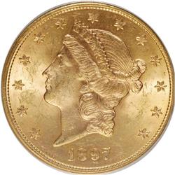 1897-S $20 MS62 PCGS. PCGS Population (2728/1558). NGC