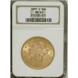 1897-S $20 MS62 NGC. NGC Census: (3588/1652). PCGS