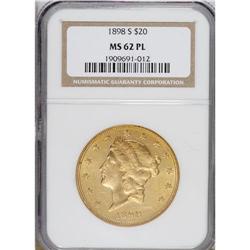 1898-S $20 MS62 Prooflike NGC. NGC Census: (11/10)