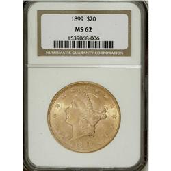 1899 $20 MS62 NGC. NGC Census: (6223/4148). PCGS P