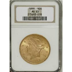 1899 $20 MS63 NGC. NGC Census: (3317/831). PCGS Po