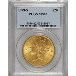 1899-S $20 MS62 PCGS. PCGS Population (1941/0). NG