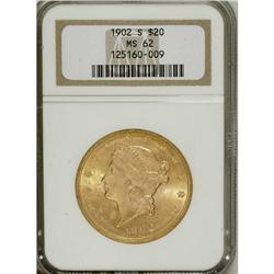 1902-S $20 MS62 NGC. NGC Census: (1048/267). PCGS