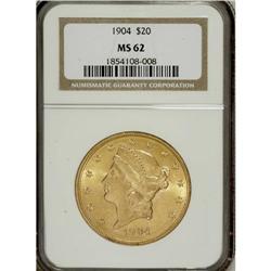 1904 $20 MS62 NGC. NGC Census: (52860/88385). PCGS