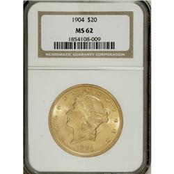 1904 $20 MS62 NGC. NGC Census: (52860/88385). PCGS