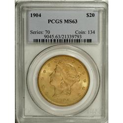 1904 $20 MS63 PCGS. PCGS Population (42656/25814).