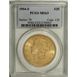 1904-S $20 MS63 PCGS. PCGS Population (4530/2334).