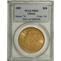 1907 $20 MS63 PCGS. PCGS Population (3016/585). NG