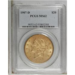 1907-D $20 MS62 PCGS. PCGS Population (525/1045).