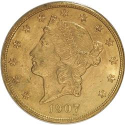 1907-D $20 MS62 PCGS. PCGS Population (527/1041). NGC